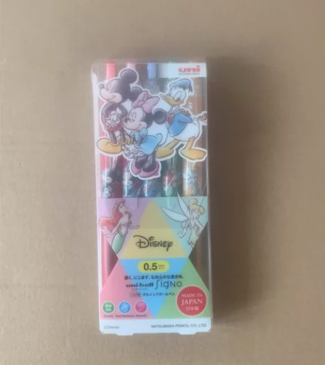 三菱限定款迪士尼中性笔5色套装 笔芯均为黑...