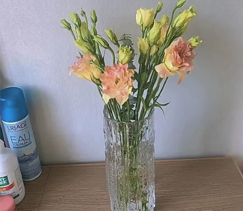 花店倒闭清仓 ins风直筒冰川花瓶玻...
