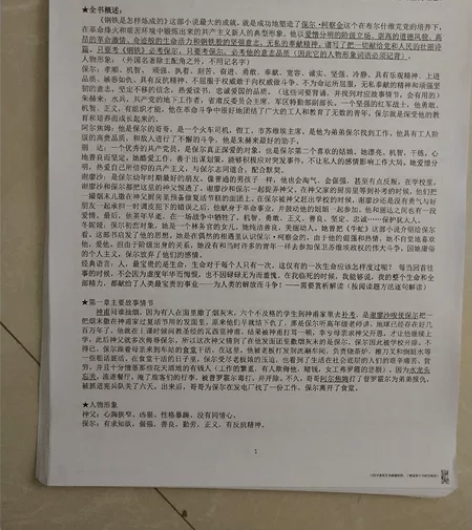 河北中考名著复习资料,给个打印纸钱就行,简...