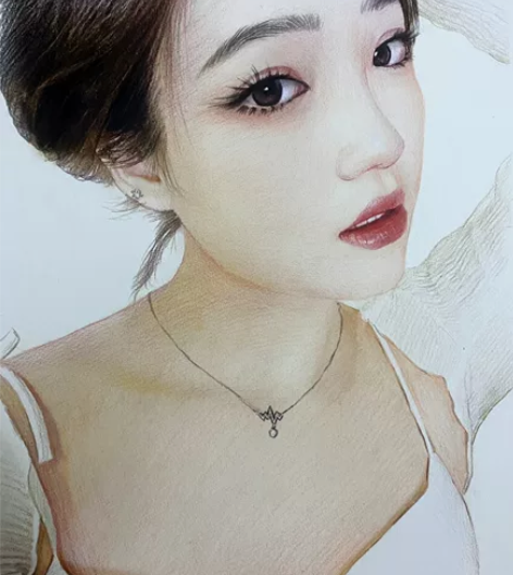 真手绘彩铅画像定制素描人物肖像画写实头像生...
