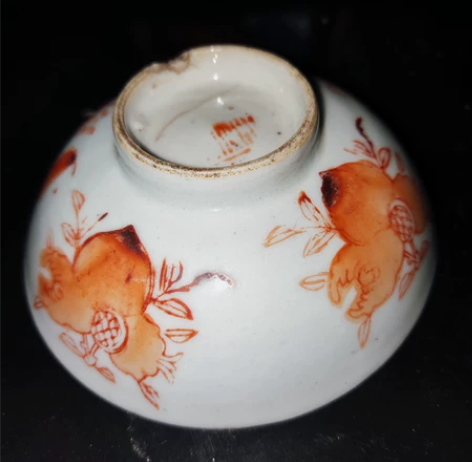 清末同治款寿桃盘子,也不清楚是个盖子包浆完...