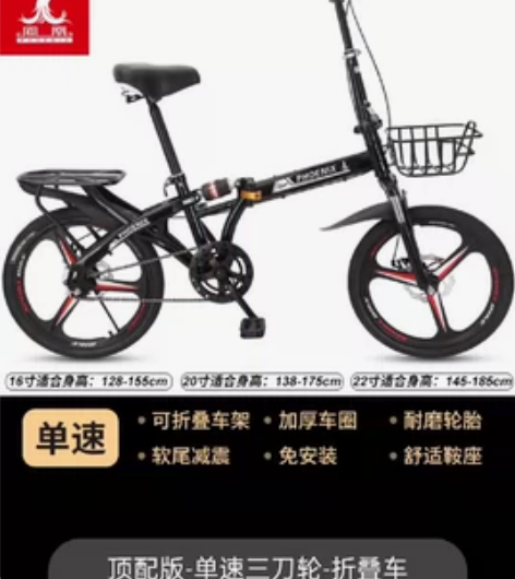 凤凰赛丽成人超轻便携20寸折叠自行车,买回来只骑了两三次,不... 凤凰赛丽成人超轻便携20寸折叠自行车,买回来只骑了两三次,不...