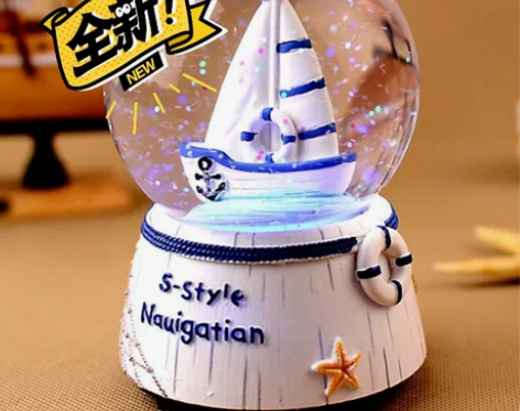 〖热销推荐〗彩灯雪花水晶球音乐盒帆船灯塔 ...