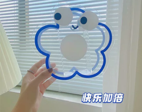 可爱创意笔筒办公室桌面艺术透明摆件亚克力儿...