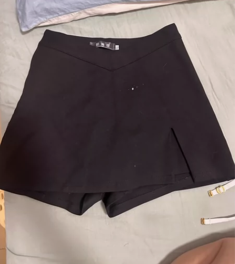 欧美复古黑色开叉半身裙女夏高腰显瘦包臀裙V...