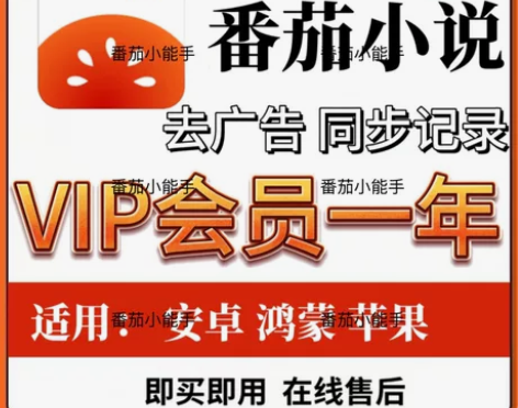 番茄小说会员+365天vIP会元 _无广告...