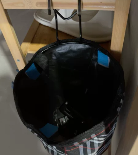 自行车车筐   出黑色帆布材质的束口袋，可...
