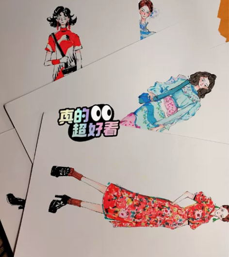 服装效果图手绘 服装插画 简约风总共三十...