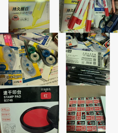 白板笔,黑色粗细两头记号笔,荧光笔分别一元...