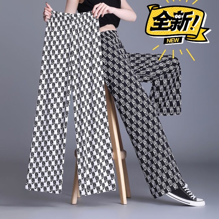 高腰阔腿裤大码直筒长裤春夏女