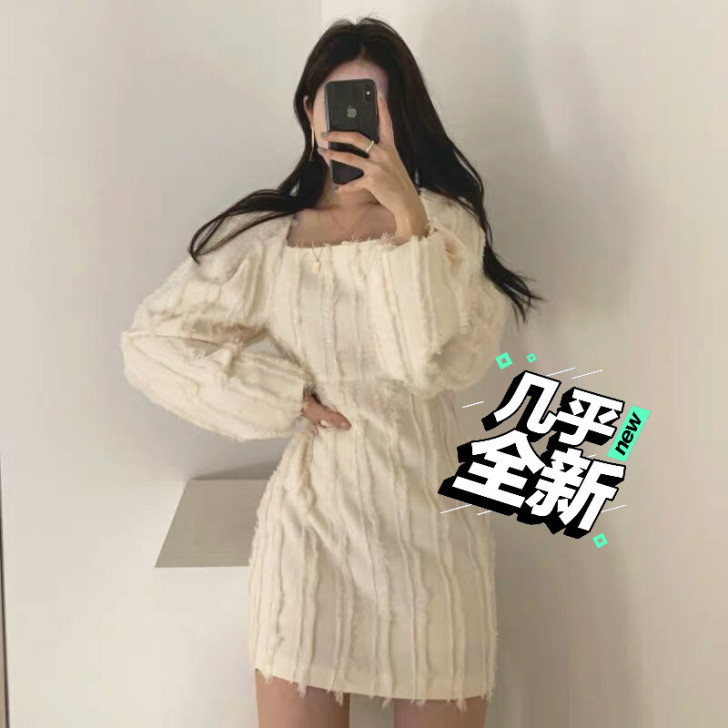 2021春季新款韩国chic方领小众设计感...