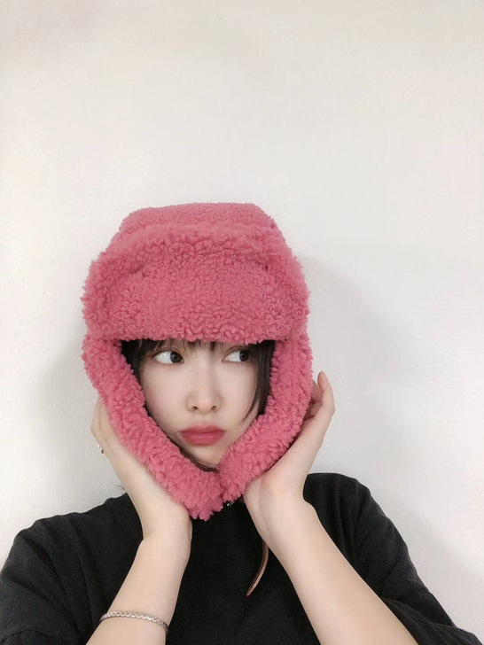 韩版羊羔毛护耳帽女冬季韩国东大门代购加厚保...