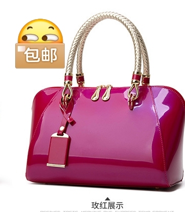 2021漆皮女包亮面手提包外贸波士顿女包新...
