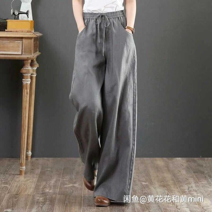 棉麻阔腿裤2021春夏棉麻女裤宽松大码阔腿...