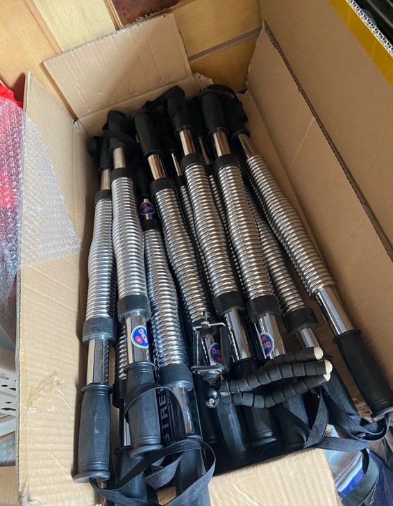 正品全新电镀加强臂力器臂力棒好价处理仓库现...