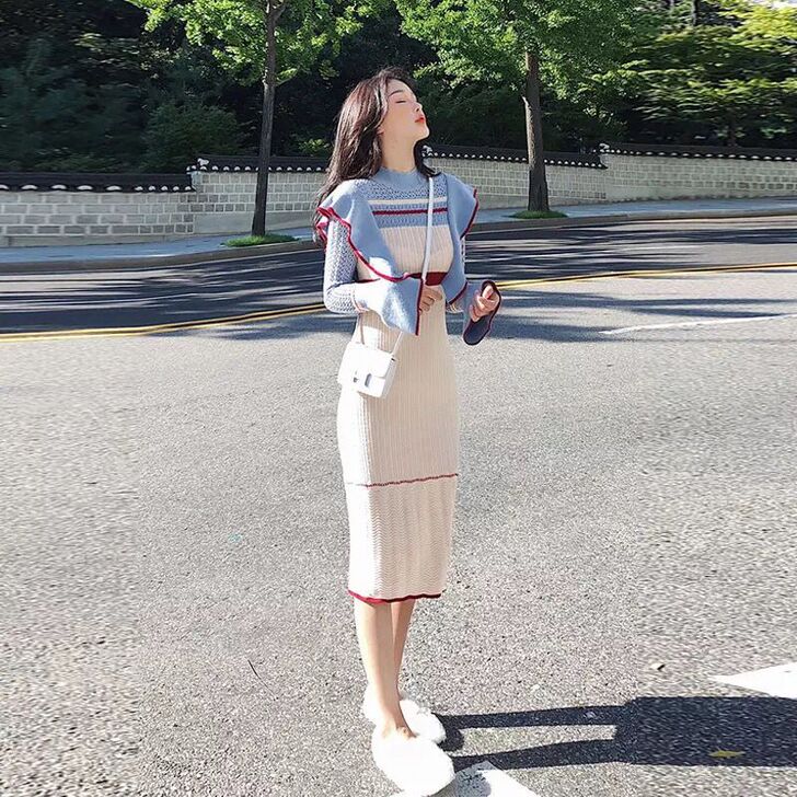纯欲风甜美甜妹连衣裙