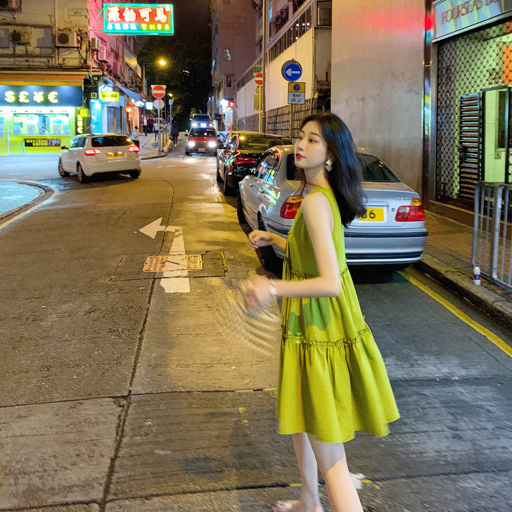 果果家 牛油果绿裙子仙女超仙森系 颜色...