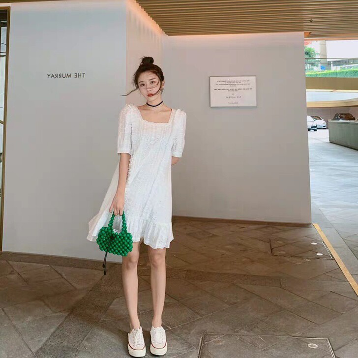 连衣裙2019新款夏宽松显瘦荷叶边裙子仙女...