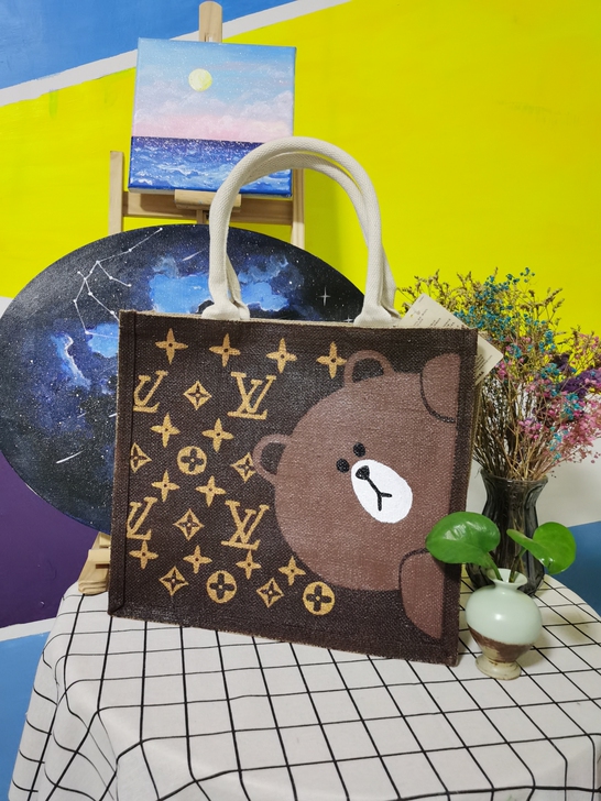 手绘diy#帆布包#无印良品麻布包