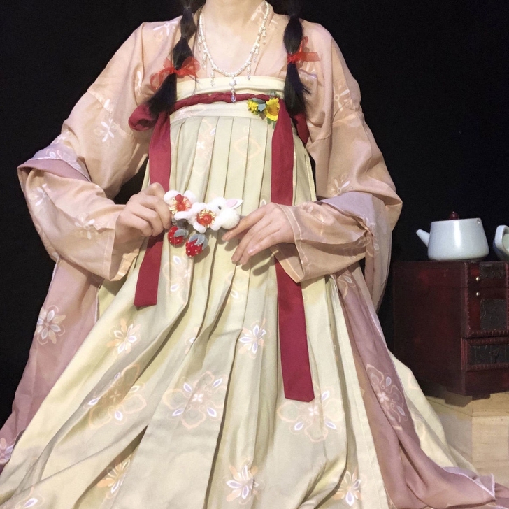 司夏原创【永乐】唐制复原汉服女一片式齐胸襦...