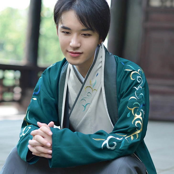 古装汉服男学生书生交领新款中国风演出服舞台...