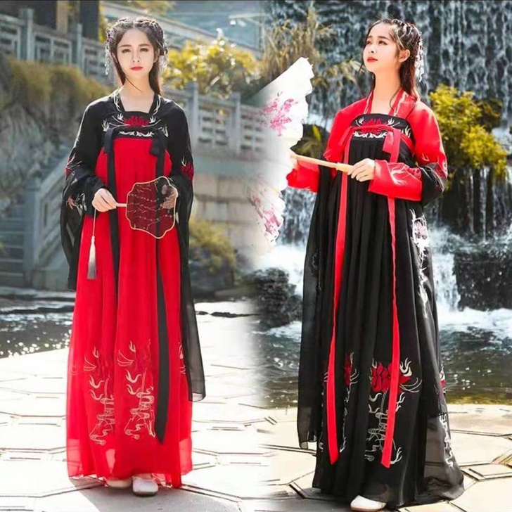 无名汉服中国风一片式齐胸襦裙超仙气春秋大摆...