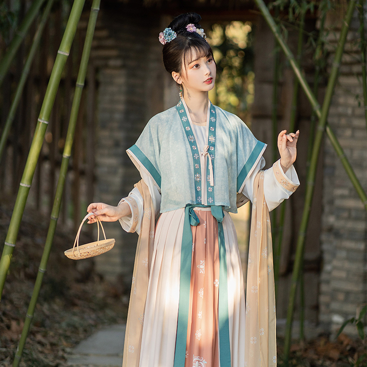 池夏 春:似锦 多色唐风团花印花披帛 百搭...