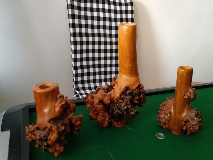 手工制作根雕收纳桶,3个一套,最高的22厘...