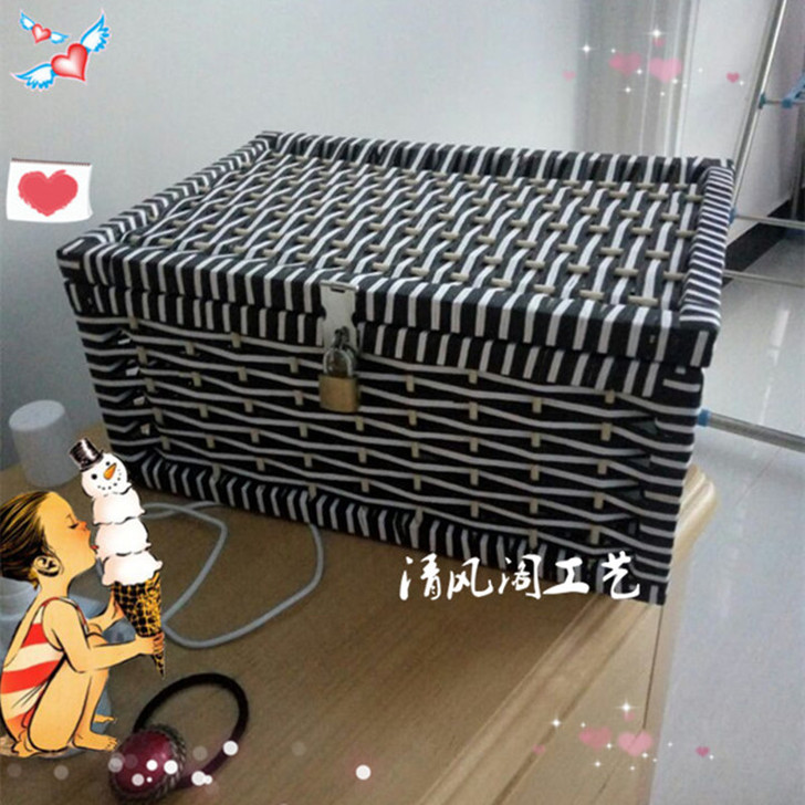 收纳箱编织箱储物箱棕色