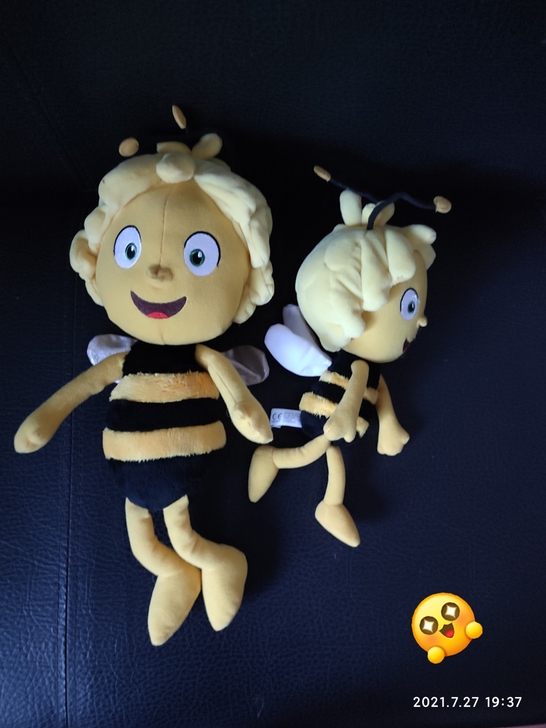 【玩偶】【布艺玩具】小蜜蜂玩偶两只,一大一...