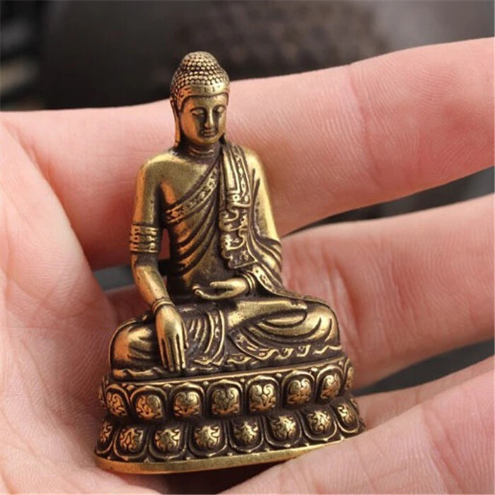 古玩古董铜佛复古黄铜寸佛佛像随身佛释迦牟尼...