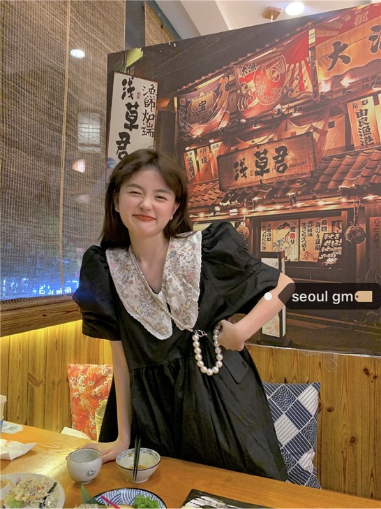 SEOUL暗黑公主风~韩系甜美洋气减龄碎花...
