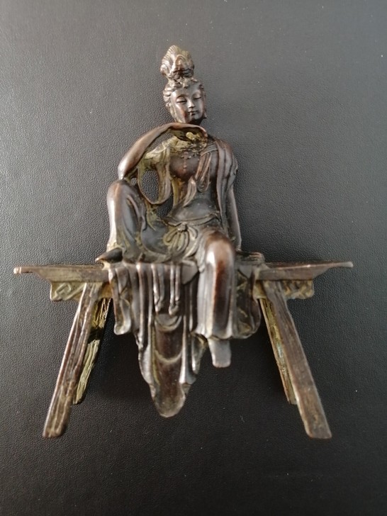 铜佛像摆件 工艺品 板凳佛板凳观音 体态端...