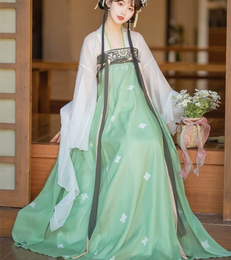 原创汉服女唐制古装中国风对襟短衫齐胸襦裙超...