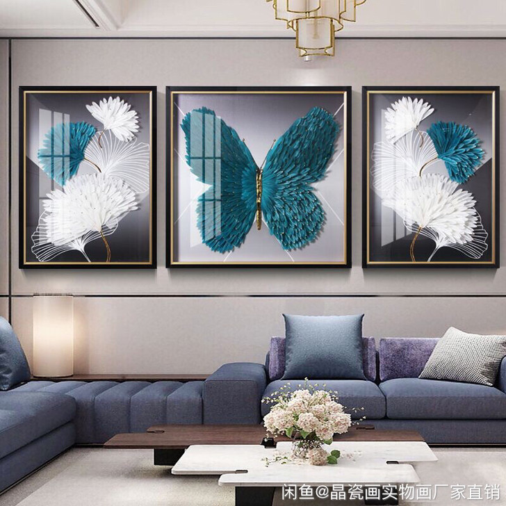 厂家直销低价甩卖！全新手工立体羽毛实物画客...