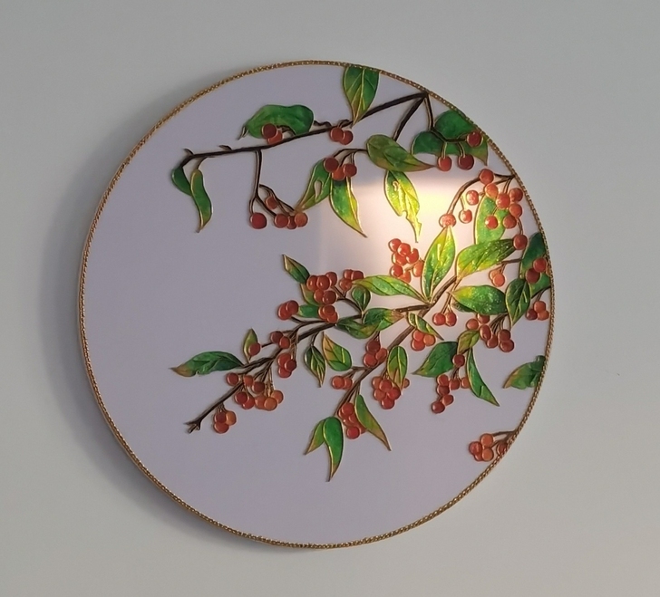 景泰蓝工艺画掐丝珐琅画植物装饰画金丝彩沙画...