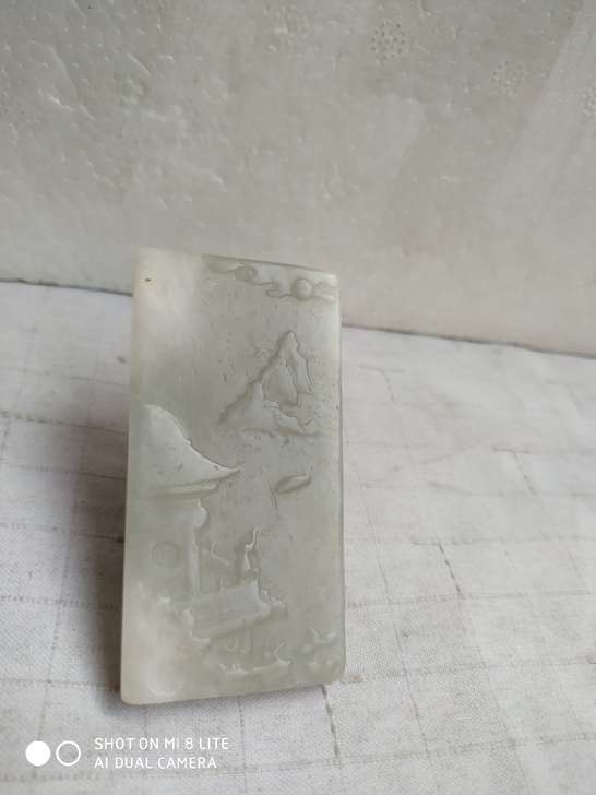 和田玉雕刻的山水画实物和图片一样,保真,包...