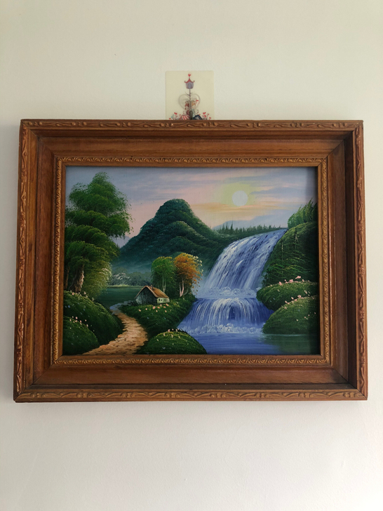 油画 手绘 尺寸约30x40实木框