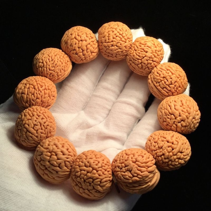 心缘工艺 桃核佛珠手串文玩山核桃手链 龙纹...