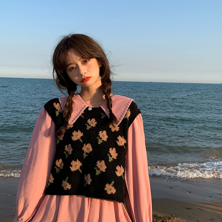 PPHOME甜甜斩男风~甜美少女娃娃翻领连...