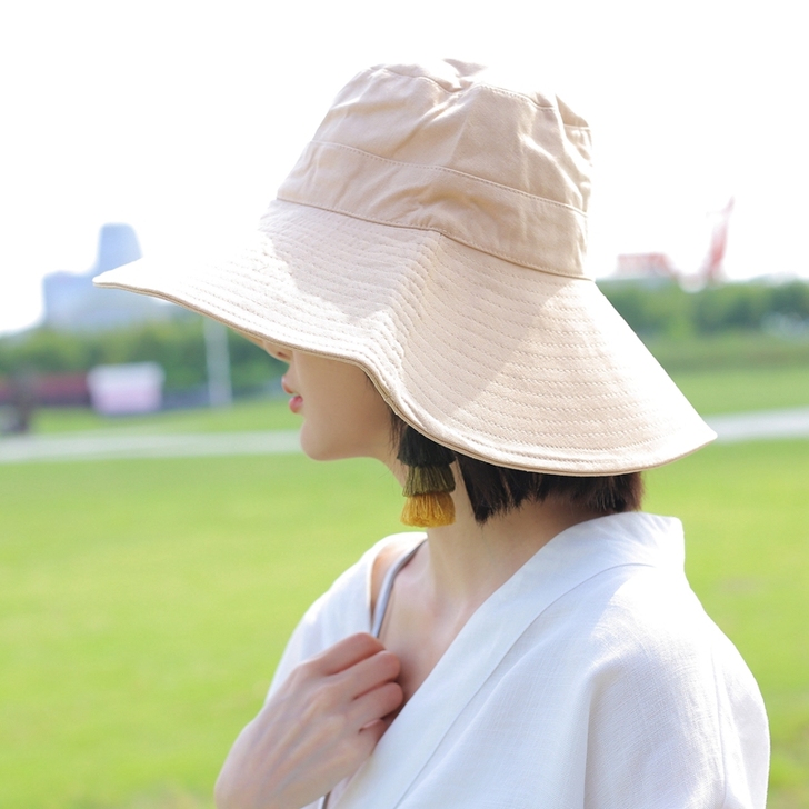 夏天遮阳帽女防晒遮脸出游百搭大沿帽可折叠骑...