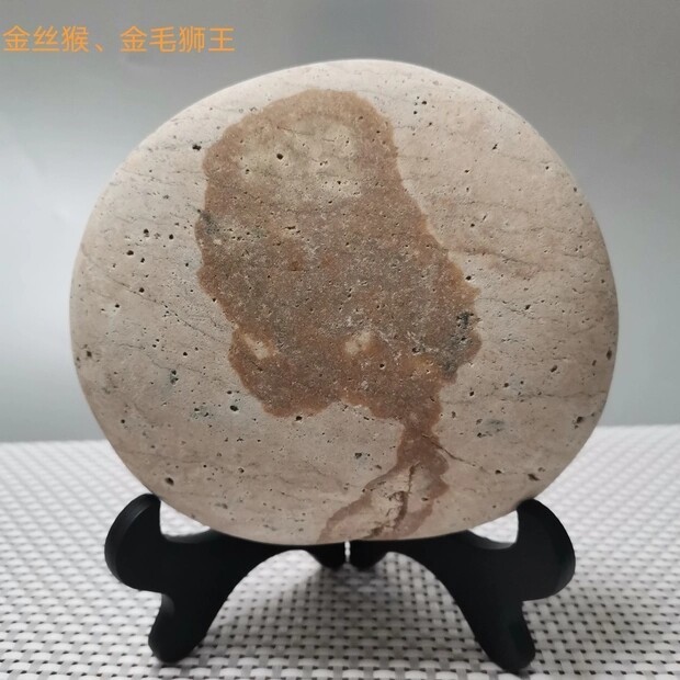 #长江烫化石巜金丝猴》,精品摆件!无任何人...
