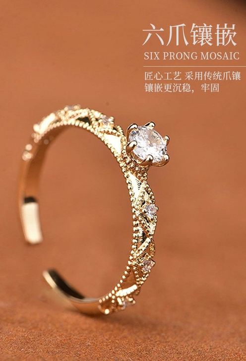 高碳戒指女ins不掉色活口925银保色不过...