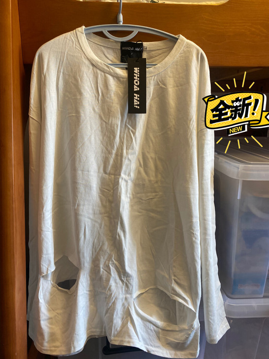 whoa hai男士白色内搭打底衫 长袖上衣