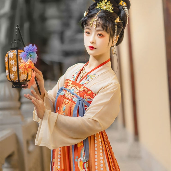 花神记山海平汉服女唐制齐胸一片式齐胸裙大袖...