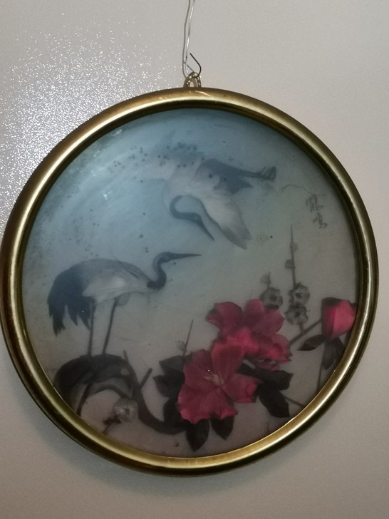老羽毛画，直径30