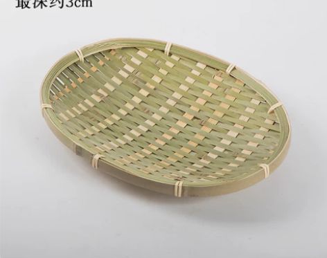 手工竹编制品竹筛竹篮子收纳筐水果篮子点心托...