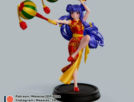 乱马1/2 STL 乱马 旗袍版本3D打印...