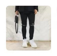 铅笔小鑫紧身牛仔破洞裤显瘦