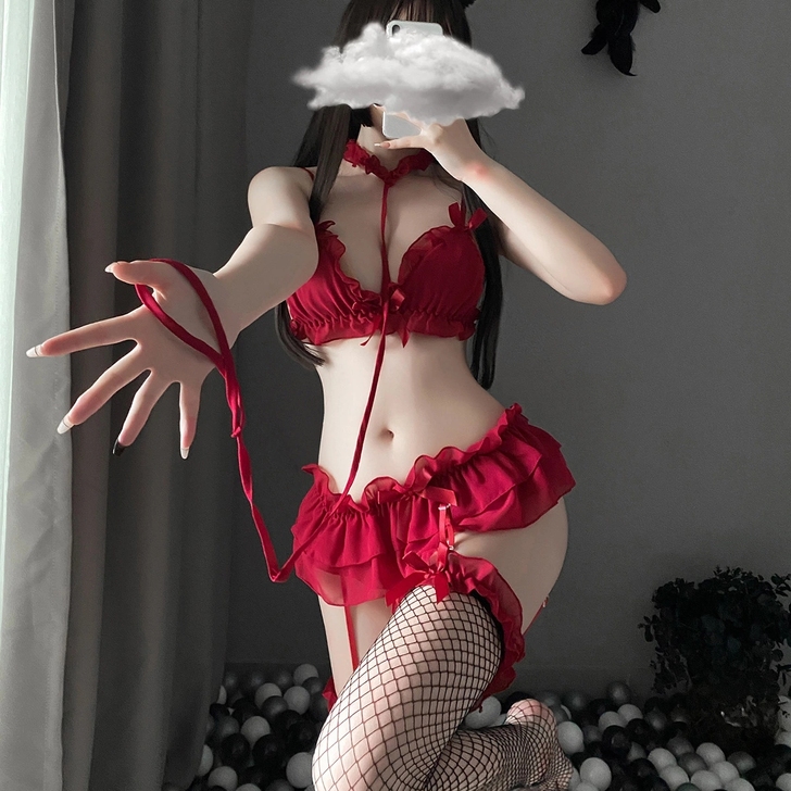 新款设计情趣唯美雪纺女仆装分体可爱女佣三点...